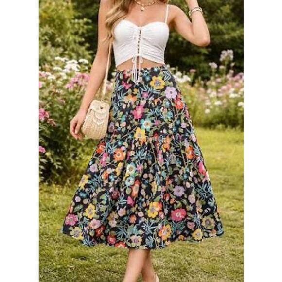 J. Crew Dresses & Skirts - J.Crew Floral Tiered Midi Skirt Liberty of London Collection Women's Size 2